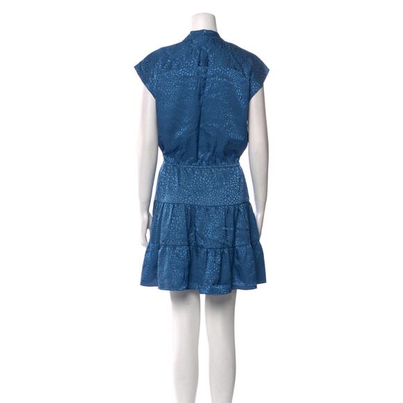 Rebecca Minkoff Blue Tiered Mini Dress Size Small - Picture 2 of 9